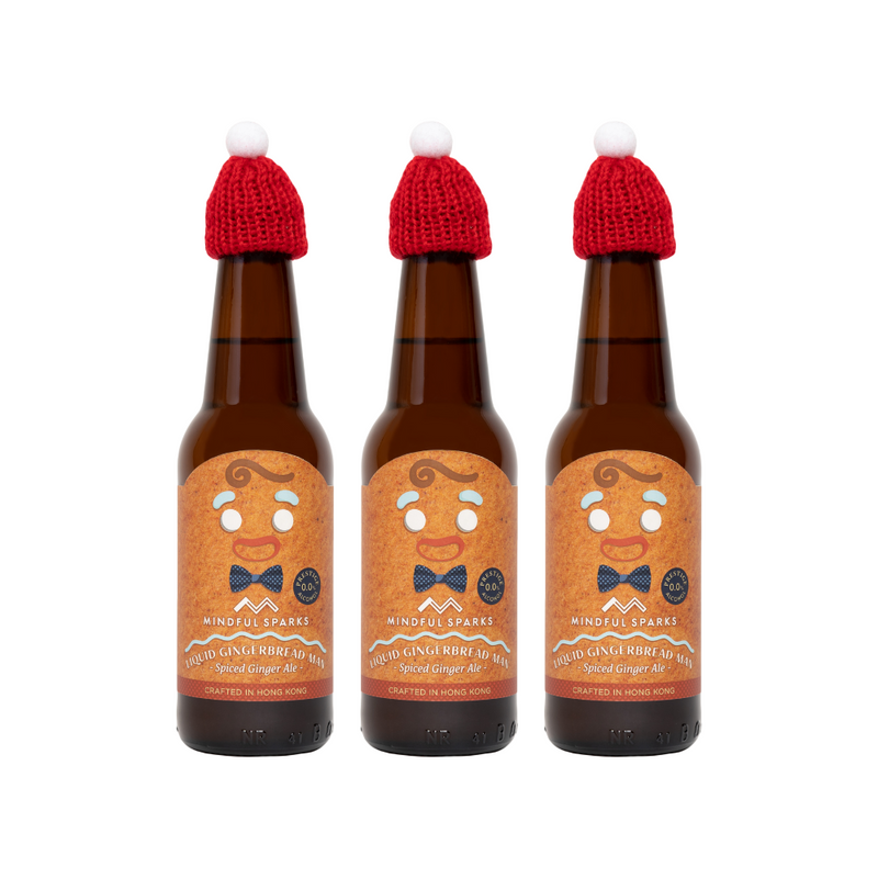 Mindful Sparks - Liquid Gingerbread Man Spiced Ginger Ale 限量版薑餅人薑啤味汽水 - 245ml (3支)
