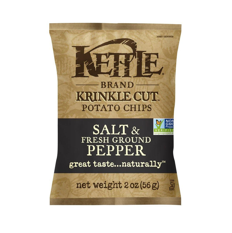 Kettle - 美國天然手製薯片 - 黑椒味Kettle Chips Salt and Fresh Ground Pepper 2oz (56g) (此日期最佳: 26/6/2021) -  Mango Store