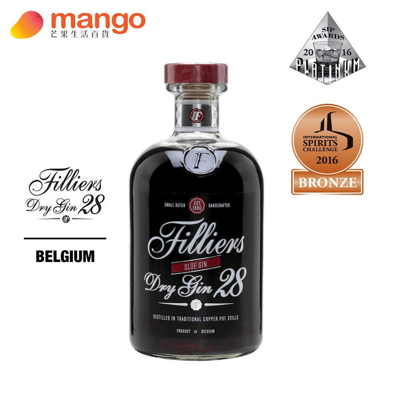 Filliers Gin - Filliers Belgian Sloe Gin28 比利時黑刺李琴酒 - 500ml -  Mango Store
