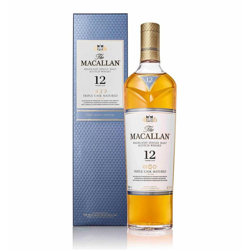 The Macallan麥卡倫 - 12 Years Old Highland Single Malt Triple Cask Matured Scotch Whisky 蘇格蘭12年單一麥芽三桶熟成威士忌 700ml -  Mango Store