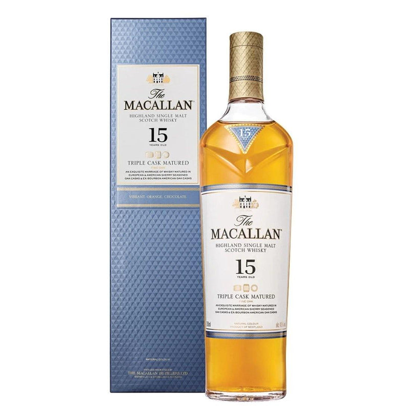 The Macallan麥卡倫 - 15 Years Old Highland Single Malt Triple Cask Matured Scotch Whisky 蘇格蘭15年單一麥芽三桶熟成威士忌 700ml -  Mango Store