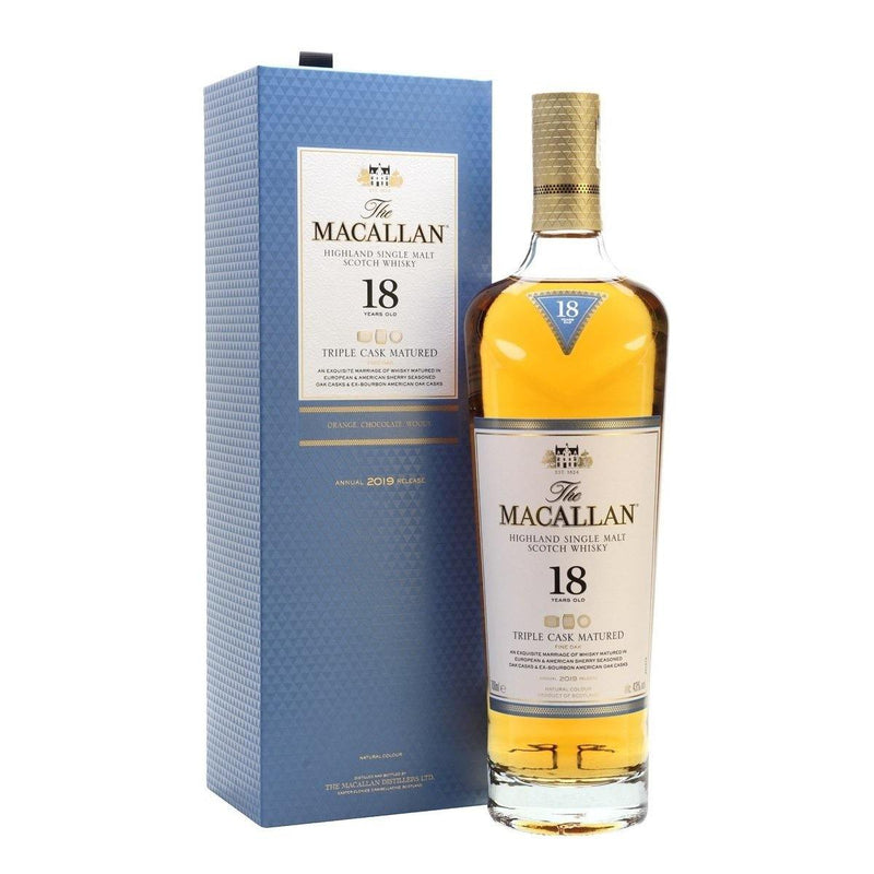 The Macallan麥卡倫 - 18 Years Old Highland Single Malt Triple Cask Matured Scotch Whisky 蘇格蘭18年單一麥芽三桶熟成威士忌 700ml -  Mango Store