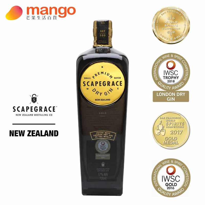 Scapegrace 淘氣鬼 - Gold New Zealand Gin 紐西蘭金牌海軍強度琴酒 700ml -  Mango Store