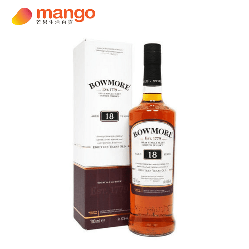 Bowmore 18 Years Islay Single Malt Scotch Whisky 蘇格蘭18年單一麥芽威士忌 700ml -  Mango Store
