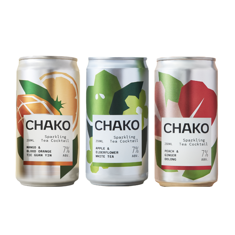 Chako 氣泡雞尾酒試飲套裝 250ml (3罐) (香桃薑味烏龍茶、蘋果接骨木花白茶、血橙芒果鐵觀音)