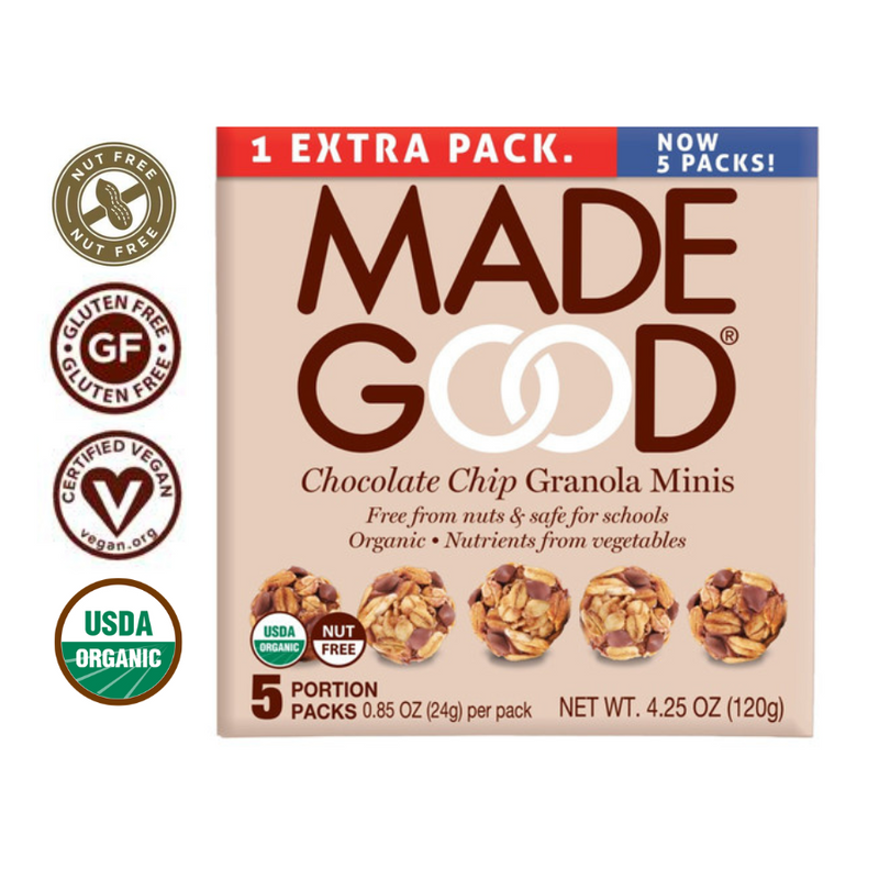 MADE GOOD - Organic Chocolate Chip Granola Minis 有機朱古力碎雜錦穀物波波 120g