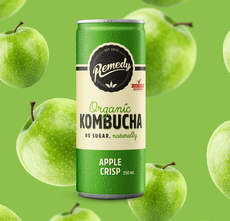 Remedy - Organic Kombucha Apple Crisp 有機紅茶菌清新蘋果味(康普茶)(罐裝) 250ml（清新蘋果味，促進腸道健康）