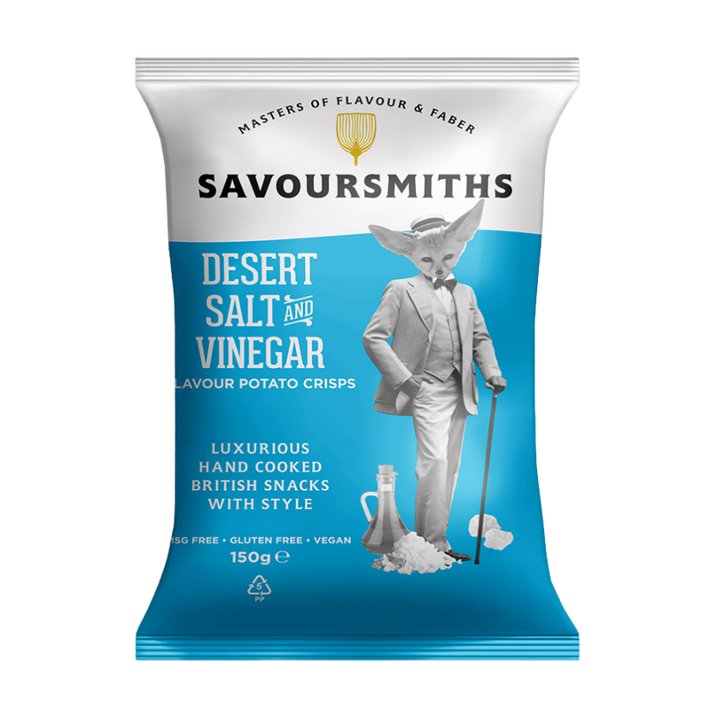 Savoursmiths - Desert Salt & Vinegar 卡拉哈里沙漠鹽香醋味手工製薯片 150g (素食、天然、無添加美味零食)