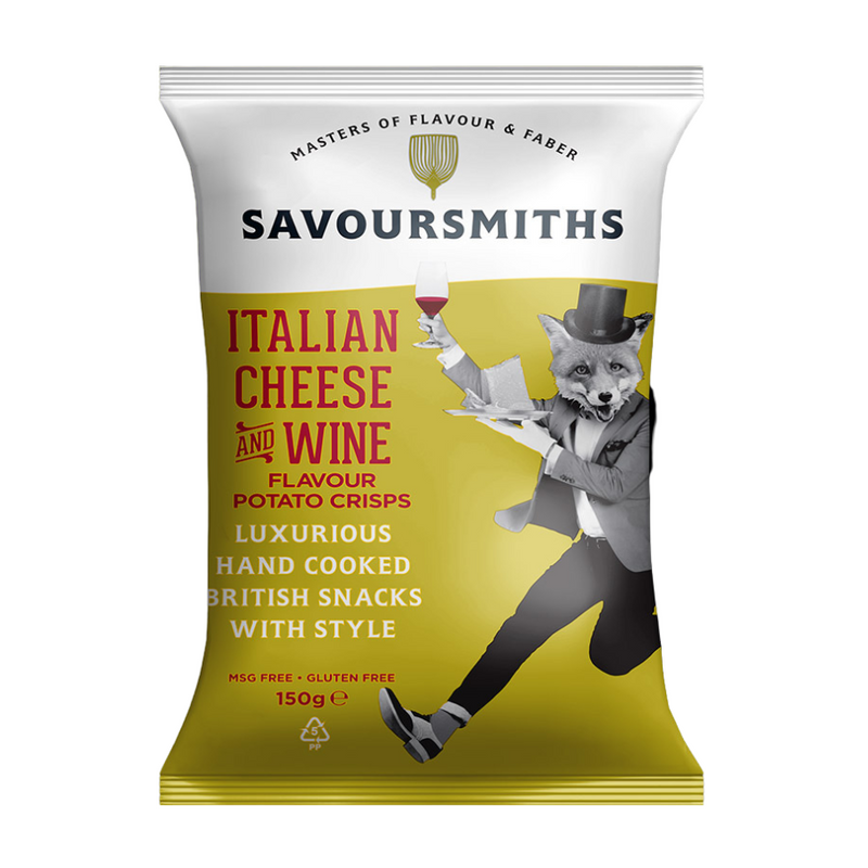 Savoursmiths - Italian Cheese and Wine 意大利芝士紅酒味手工製薯片 150g (素食、天然、無添加美味零食)