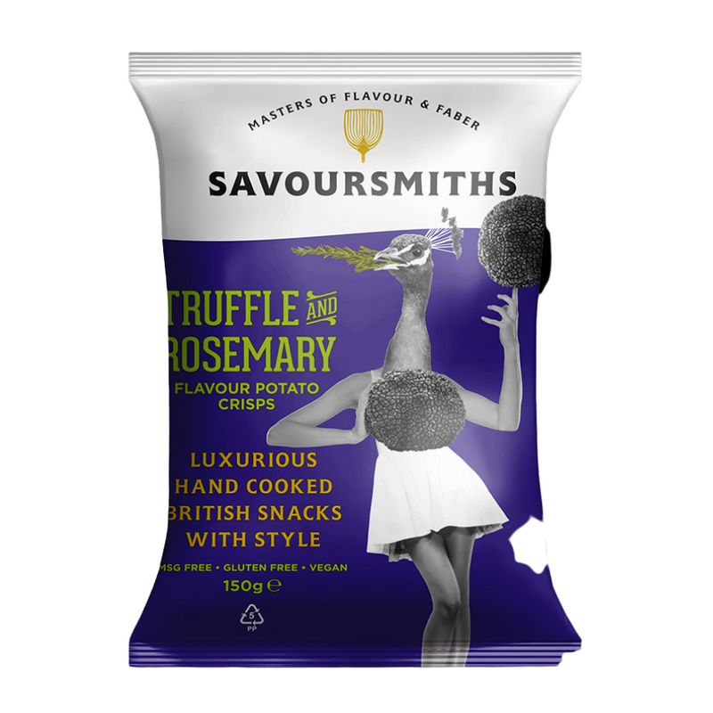 Savoursmiths - Truffle & Rosemarry 黑松露迷迭香味手工製薯片 150g (素食、天然、無添加美味零食)