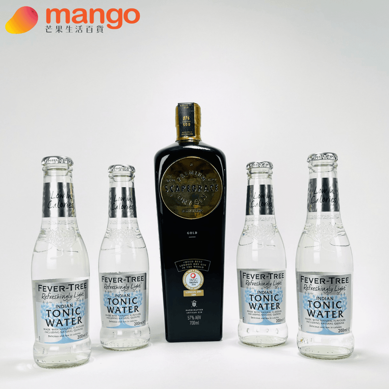 Scapegrace 淘氣鬼 - Gold New Zealand Gin 紐西蘭金牌海軍強度琴酒 700ml Gin Tonic Set 精選組合 -  Mango Store