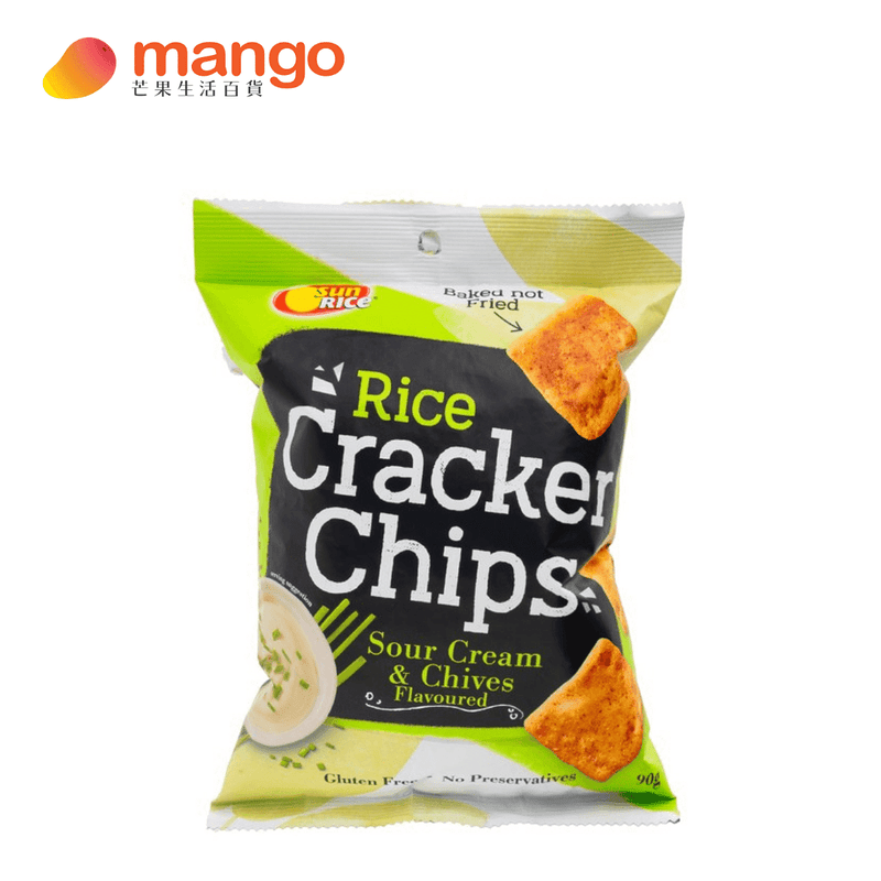 Sunrice - Sour Cream &  Chives Rice Cracker Chips 香蔥酸忌廉薄脆米餅 90g -  Mango Store