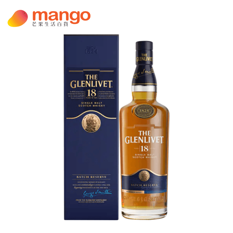 The Glenlivet 格蘭利威 - 18 Years Old Single Malt Scotch Whisky 蘇格蘭18年單一麥芽威士忌 700ml -  Mango Store