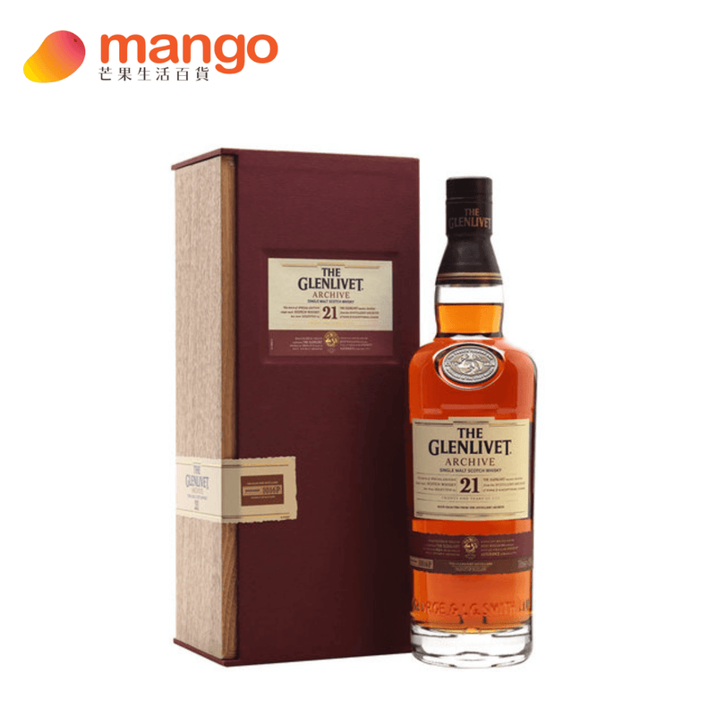 The Glenlivet 格蘭利威 - 21 Years Old Single Malt Scotch Whisky 蘇格蘭21年單一麥芽威士忌 700ml -  Mango Store