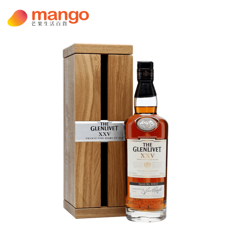 The Glenlivet 格蘭利威 - 25 Years Old Single Malt Scotch Whisky XXV 蘇格蘭25年單一麥芽威士忌 700ml -  Mango Store